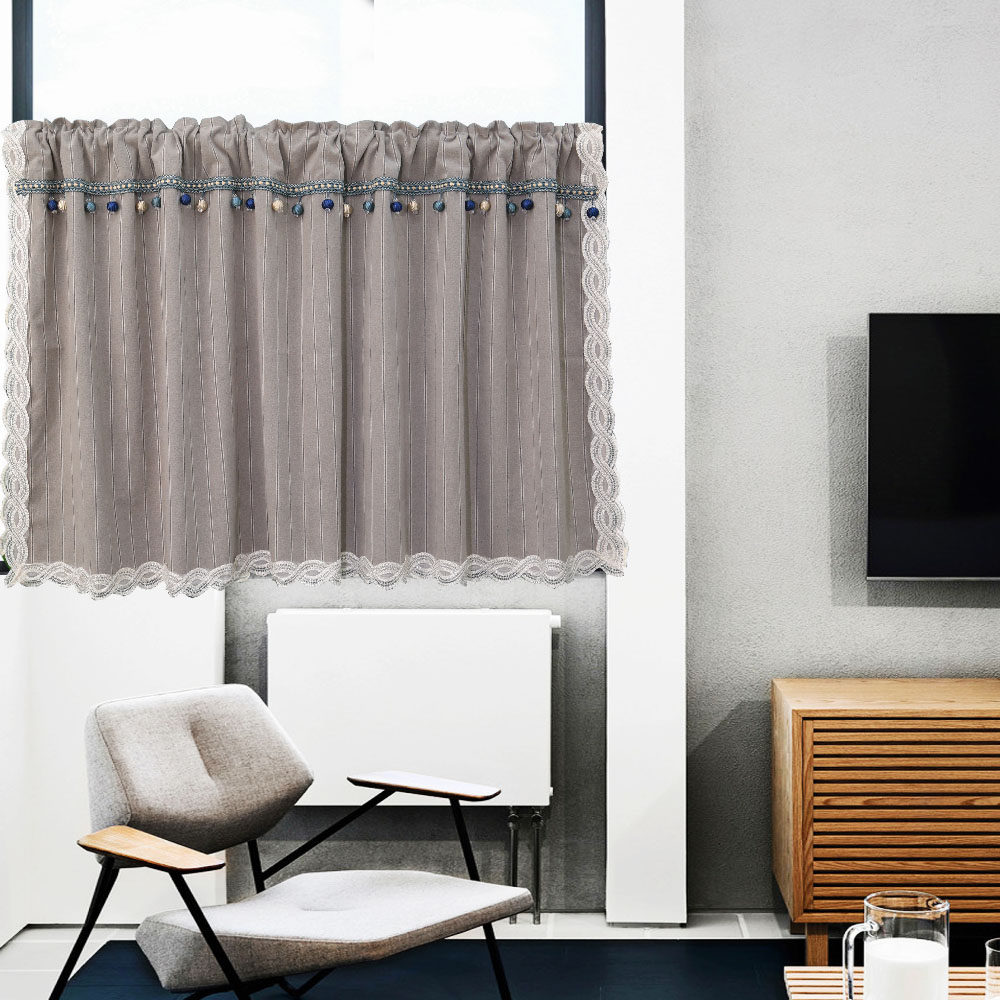 (今日2.9折)免打孔小窗帘半帘短窗帘卧室遮光布帘柜帘卫生间厨房简易