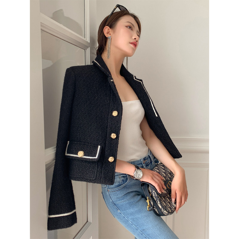 【断码特价】西装ce小香风外套女春秋2022新款cl粗花呢气质上衣