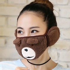 可爱口罩女冬季时尚韩版厚保暖防寒护耳卡通个性防尘透气可清洗