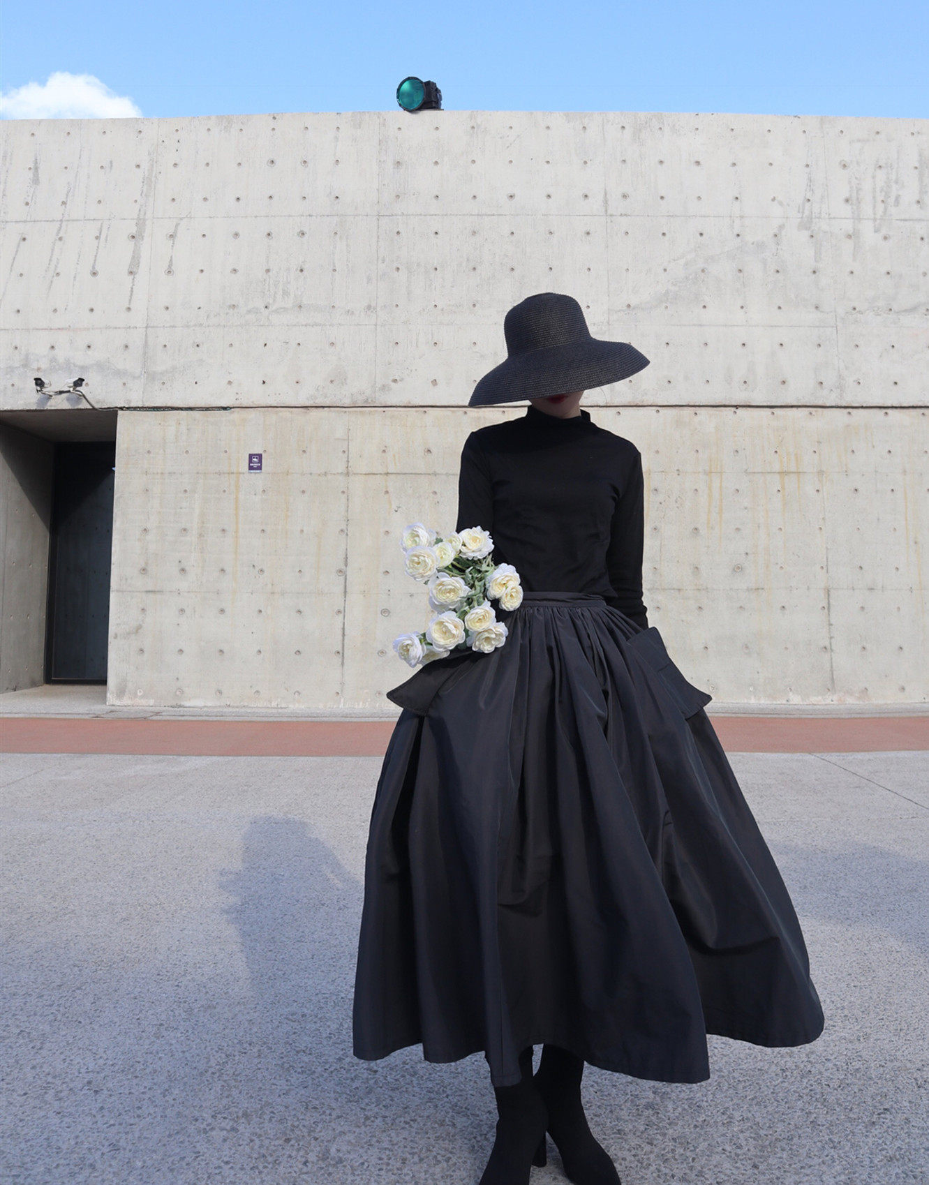 aluonlineshop 复古赫本风高腰伞裙女2019春季新款大摆蓬蓬半身裙