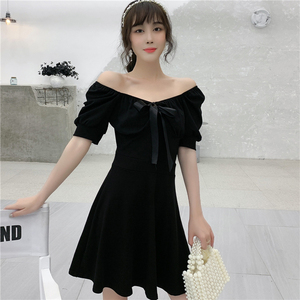 Summer new fashion light mature style black dress