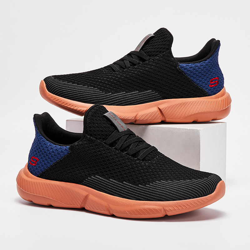 skechers斯凯奇新款男鞋春季网格透气运动鞋舒适男士休闲鞋65867