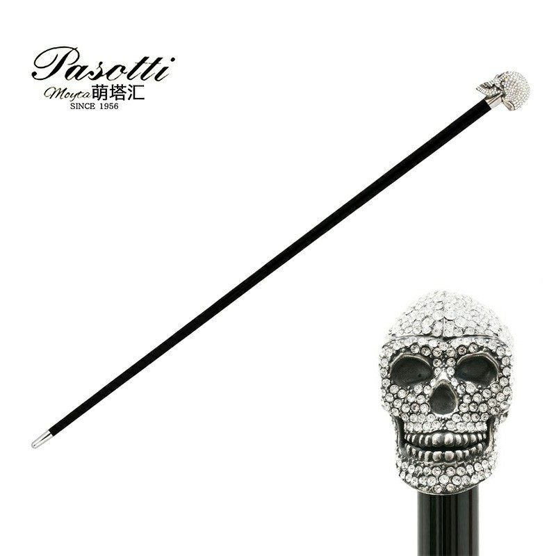 意大利pasotti绅士手杖奢华水晶骷髅头帝王权杖文明棍拐扙王室
