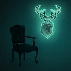 Luminous deer trophy wall-stickerONE OF A KIND夜光鹿奖杯墙贴