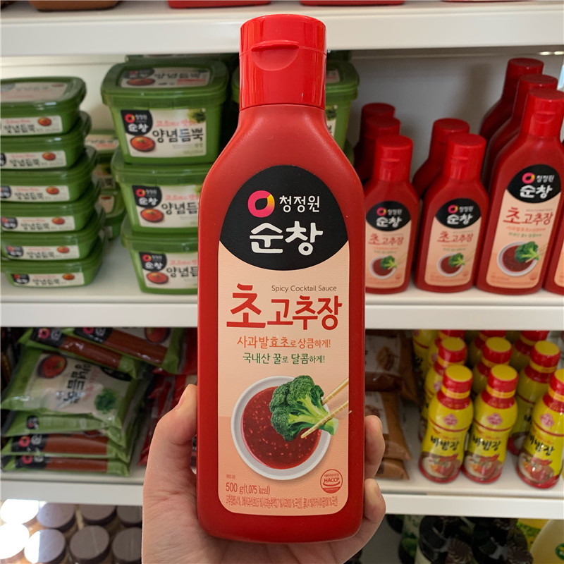 韩国进口清净园醋辣酱500g大瓶酸甜口味拌饭辣椒酱寿司酱