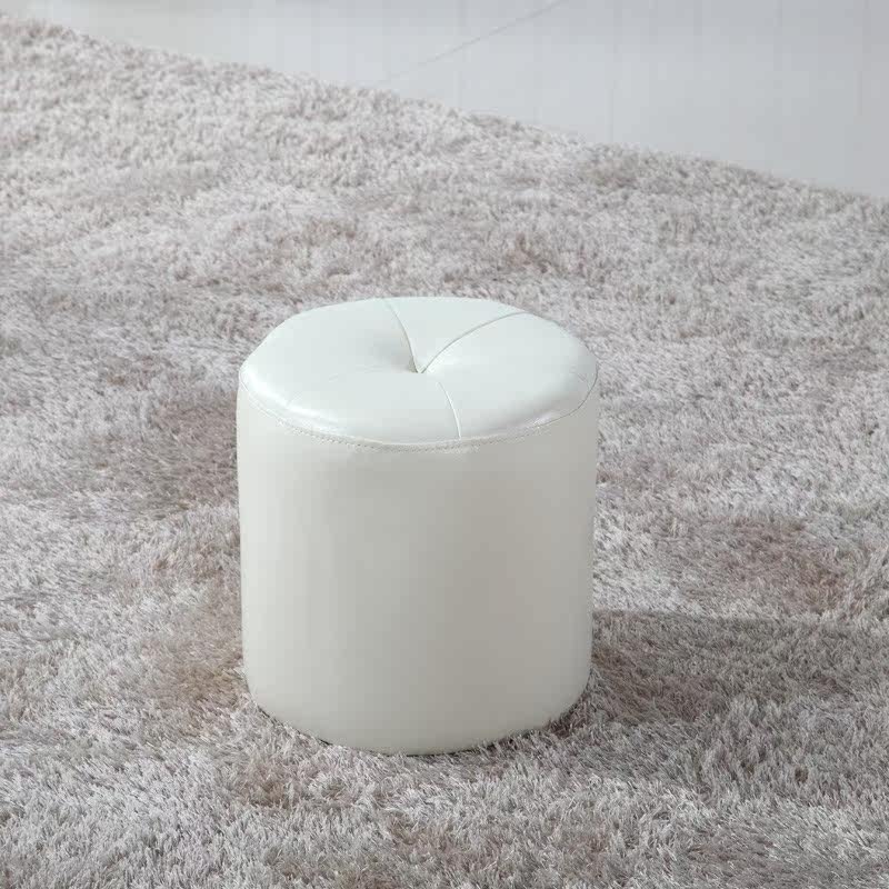 真皮皮墩子沙发凳家用客厅方凳成人换鞋凳蹲登试衣间小皮凳子圆凳_不