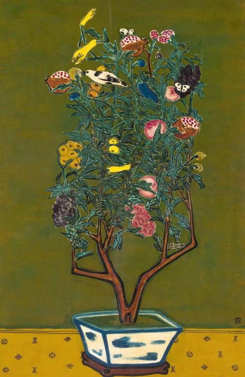 常玉花卉油画sanyu含华吐瑞装饰画静物古典手工油画