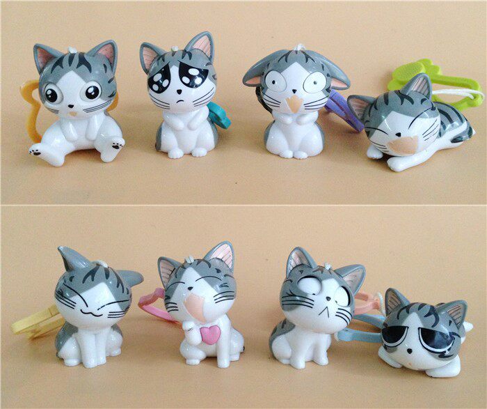2013肯德基起司猫挂饰kfc萌友喵小奇玩具4款 泪 贪 娇 呆小奇