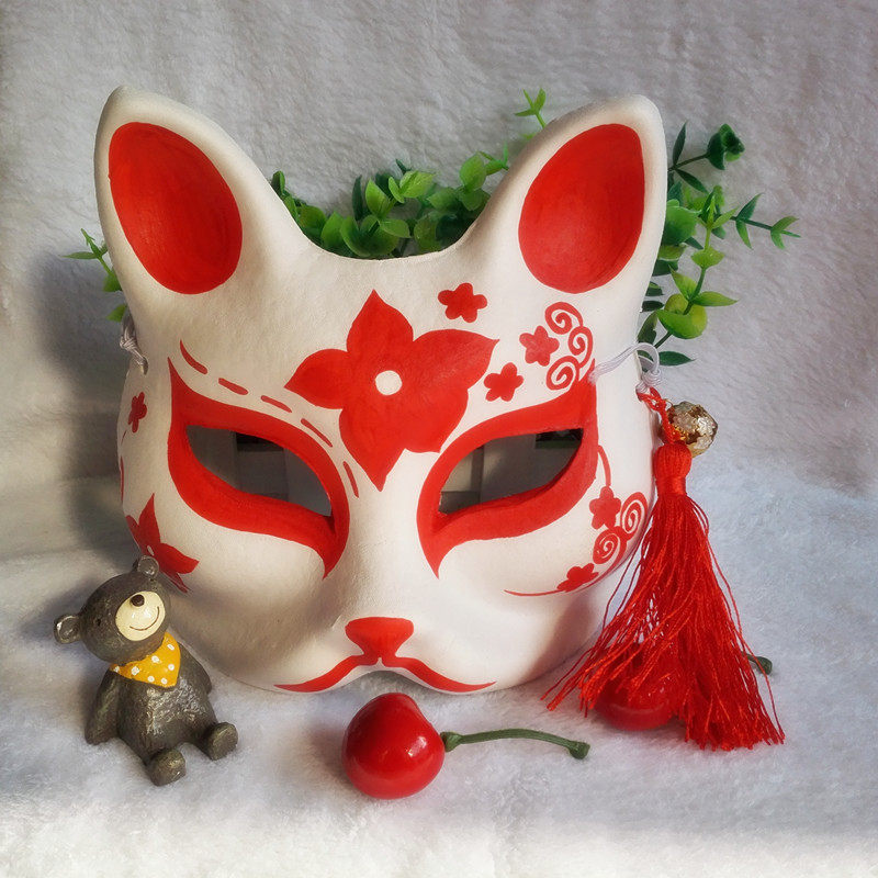 狐狸手绘面具 挂饰 墙饰 车饰 饰品 纯手绘猫面具 圣诞节表演面具
