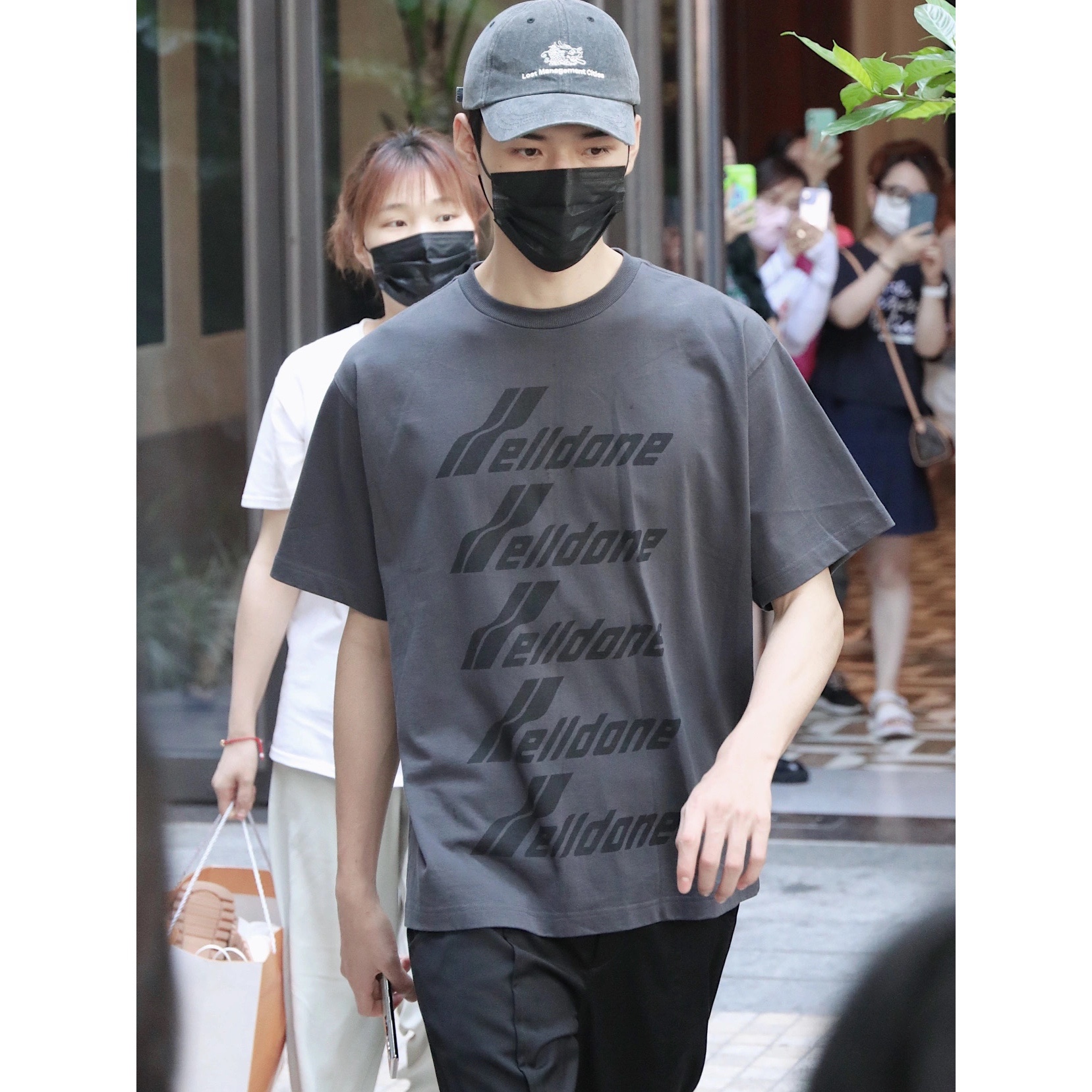 we11done21ss新款弹幕短袖welldone五排字母logo宽松潮牌圆领t恤