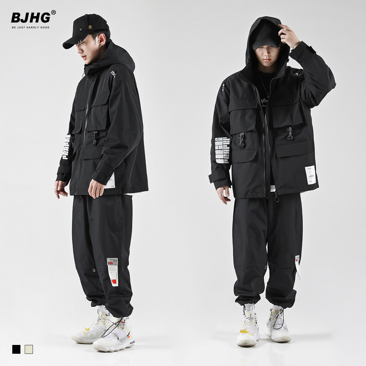 bjhg春秋季多口袋工装2019夹克男潮牌ins宽松机能嘻哈战术服外套