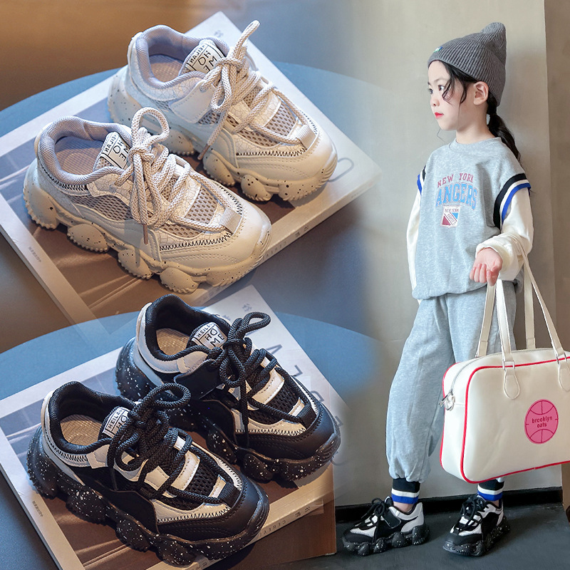 潮儿童防滑老爹鞋2022秋季新品韩版女童跑步鞋透气轻盈休闲运动鞋