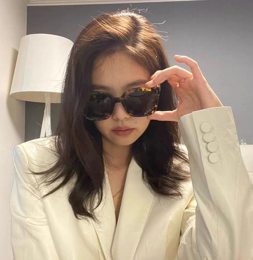 jennie同款豹纹联名墨镜女ins大脸显瘦太阳眼镜防紫外线2020新款