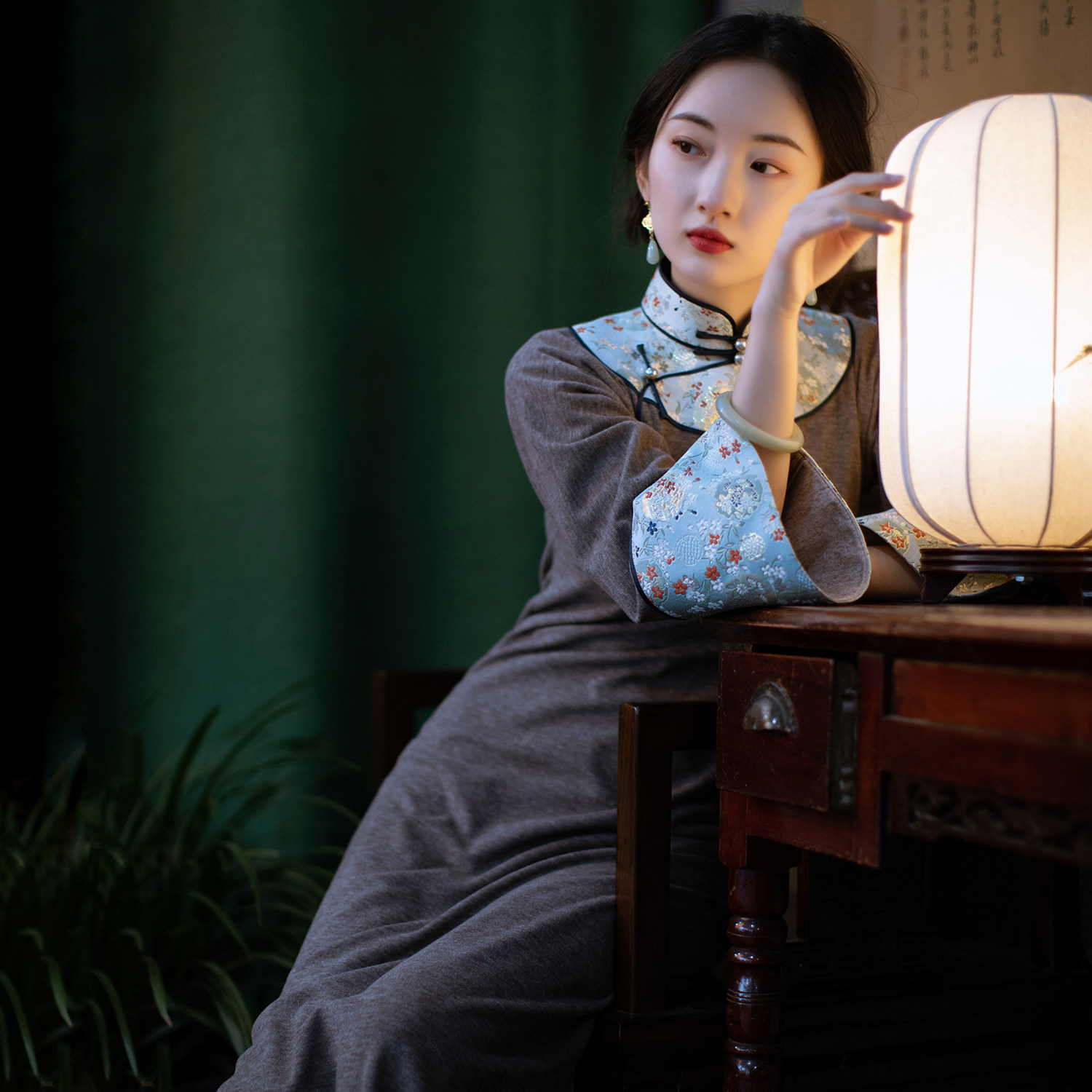 旗袍日常_闲云归丨一城风絮丨春秋中式民国风复古年轻款少女长旗袍