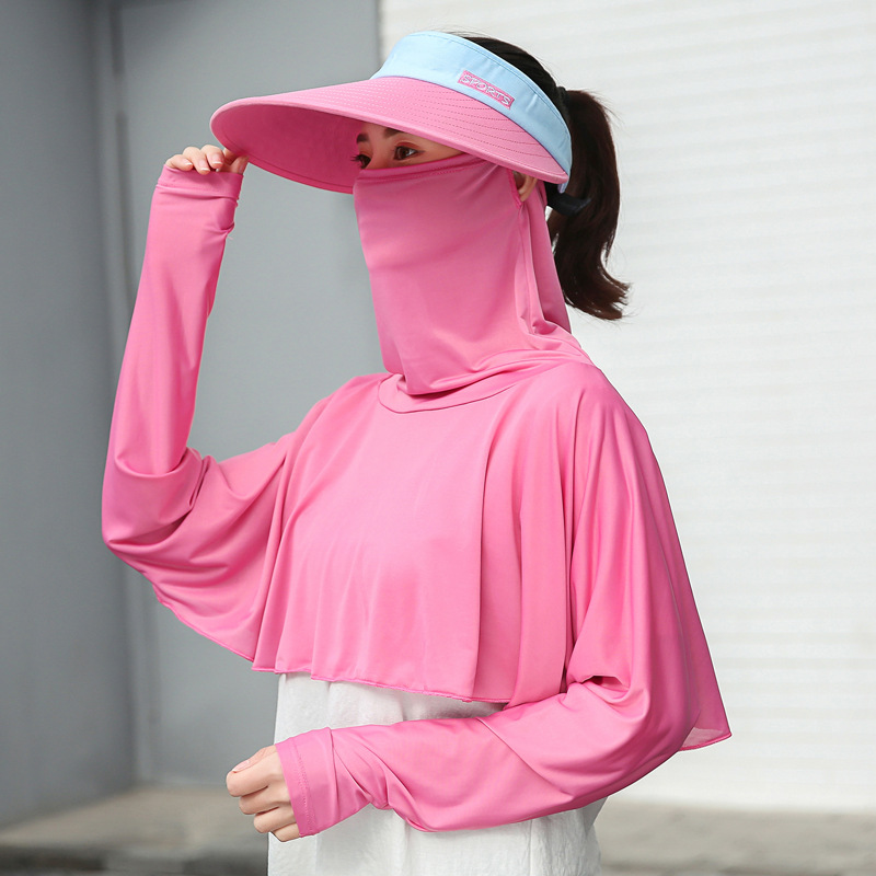 户外太阳帽女夏天口罩遮阳帽防紫外线遮阳面罩防晒帽骑车袖套披肩在类目 服饰配件/皮带/帽子/围巾, 帽子中 - 来自Buy2taobao.com提供专业的淘宝代购服务
