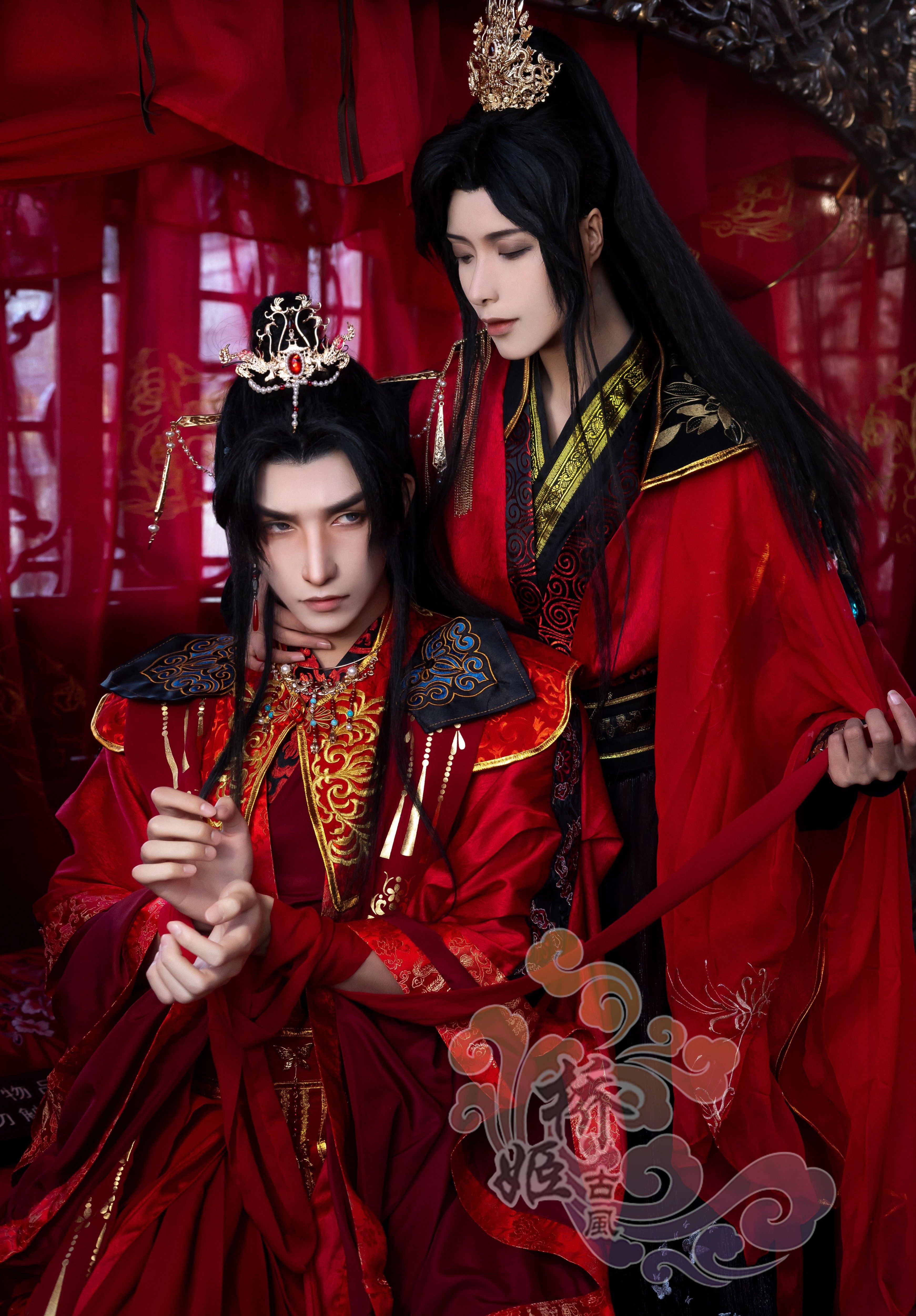 【掉落】三千浮灯 万用 原创婚服 花怜燃晚 红黑 古装cos桥姬古风