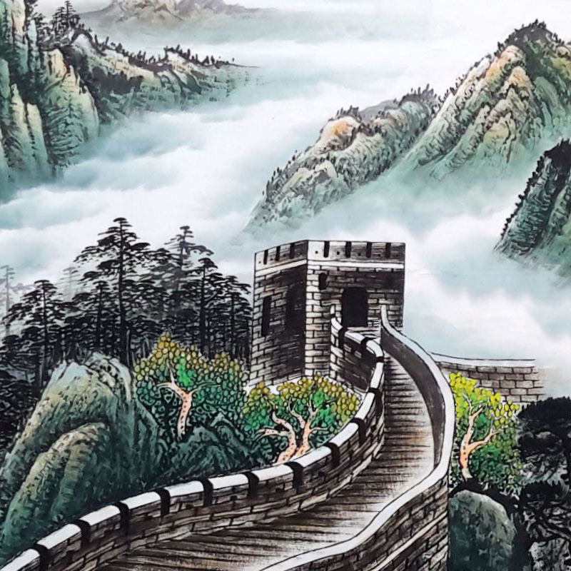 李国富 八尺山水作品《长城雄风》
