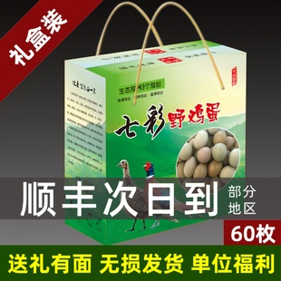 山鸡蛋60枚礼盒装 节日送礼 正宗新鲜散养 月子蛋 七彩野鸡蛋礼盒