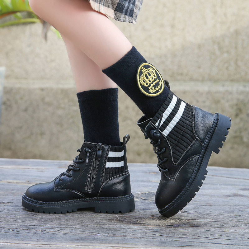 6女孩马丁靴5小学生4短靴7中大童8岁男童高帮皮鞋9女童棉靴子优惠券