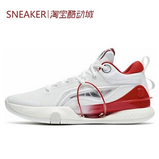 #LiNing 李宁 闪击8 Premium 䨻 篮球鞋 白红 减震 ABAU111-1