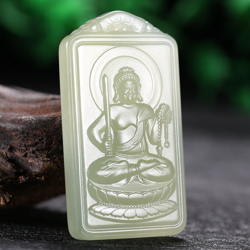 【不动尊菩萨】和田玉挂件24.357克