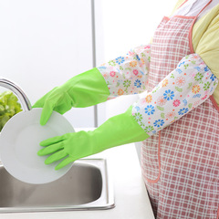 绒里加厚加长保暖加棉橡胶手套乳胶手套厨房洗碗洗衣手套