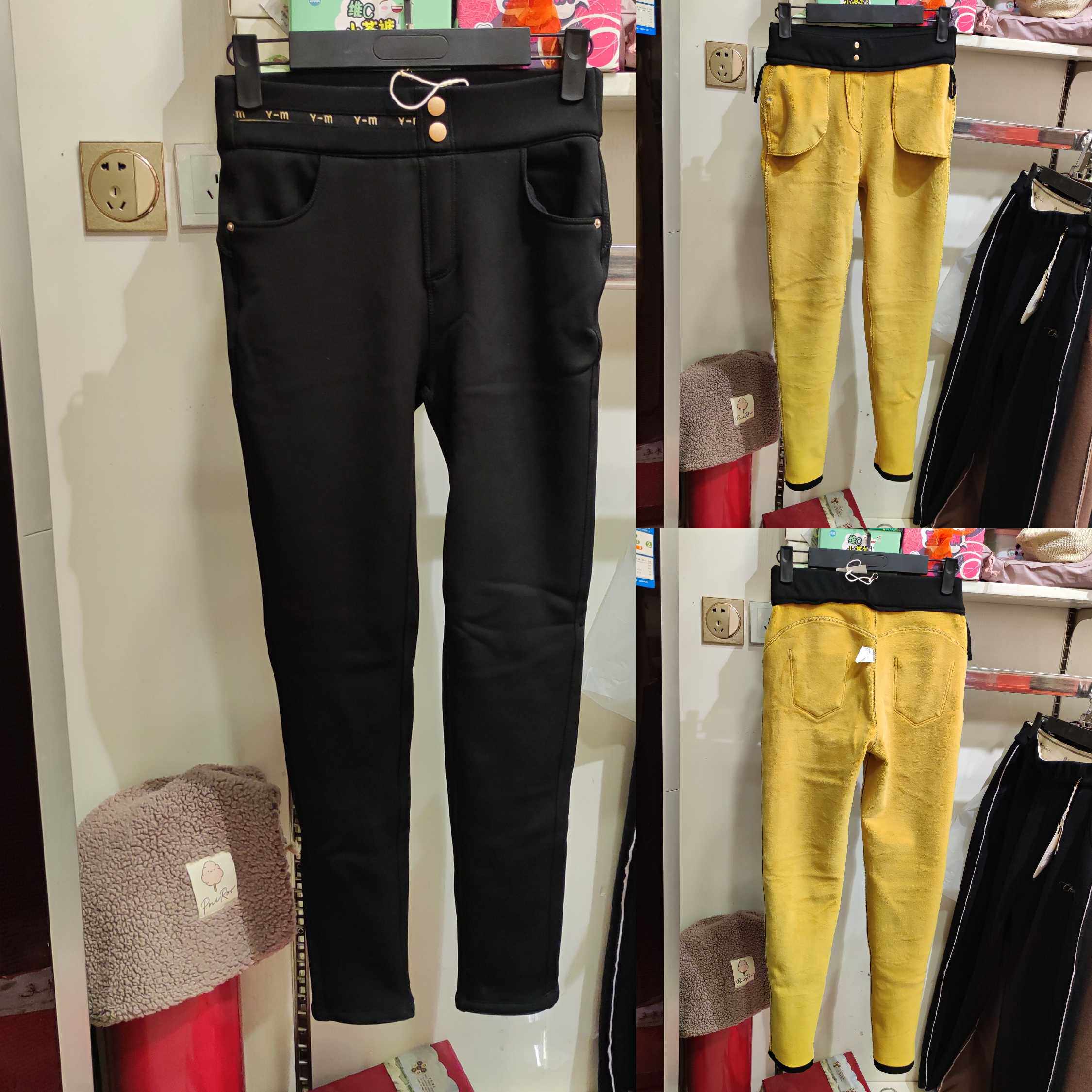 桃子家居用品批发新品秋冬1007加绒加厚高弹马油润肤小黑裤紧身塑型