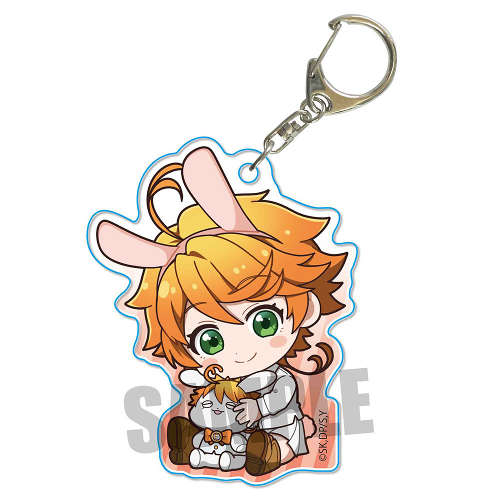 日版现货约定的梦幻岛q版亚克力钥匙圈挂件兔耳ver.发饰兜帽艾玛