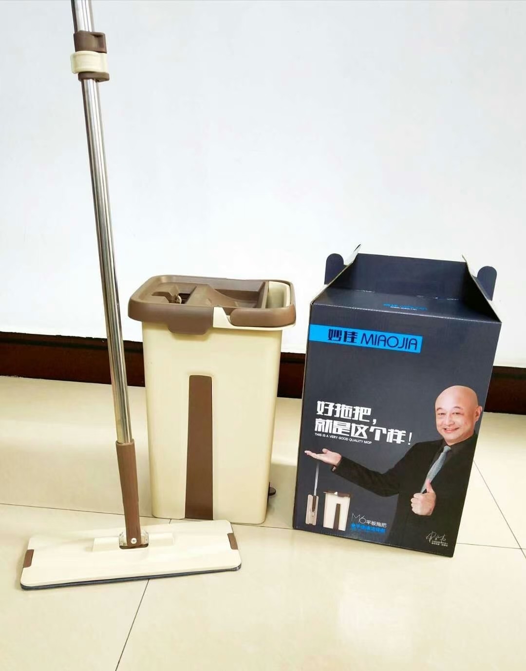 妙佳刮刮乐拖m6家用免手洗一拖净干湿两用瓷砖木地板省力平板拖把