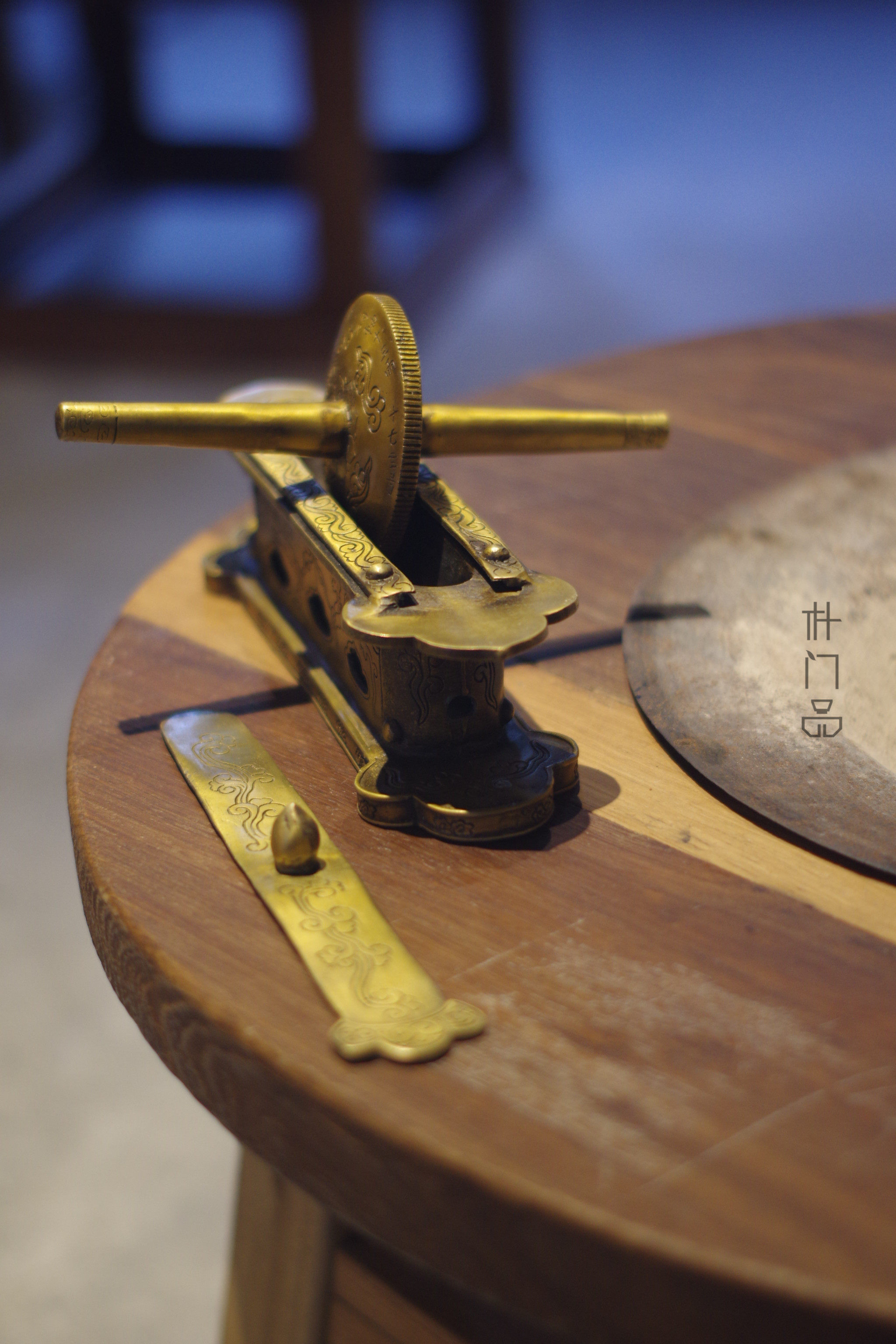 正品黄铜茶碾宋代点茶十二先生金法曹复古唐煎茶铜制茶碾子宫廷风