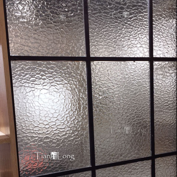 石头纹超白双面立体艺术花玻璃隔断过