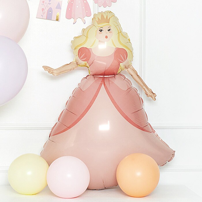 波波球里边的粉色皇冠公主铝膜气球美国进口正品女童生日装饰布置
