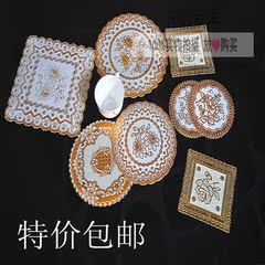 pvc烫金桌布防油免洗防烫茶几垫台布桌垫 长方盘垫圆杯垫隔热垫