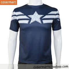 【cosermart】美国队长T恤漫威T恤夏季男款短袖T恤