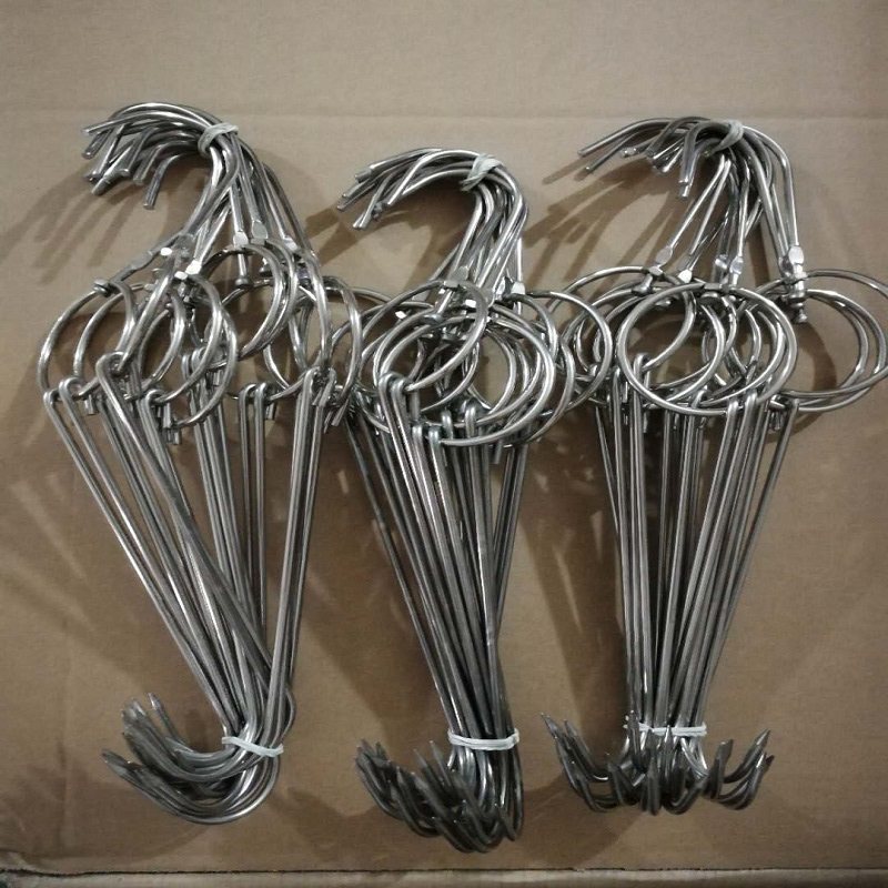 不锈钢烧烤挂钩吊炉专用双钩烤鸭钩双挂钩烧腊掉钩丁字钩取货钩子