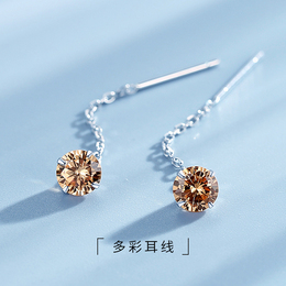 925纯银耳线女2020新款潮气质个性耳环耳钉简约小巧耳坠短款耳饰