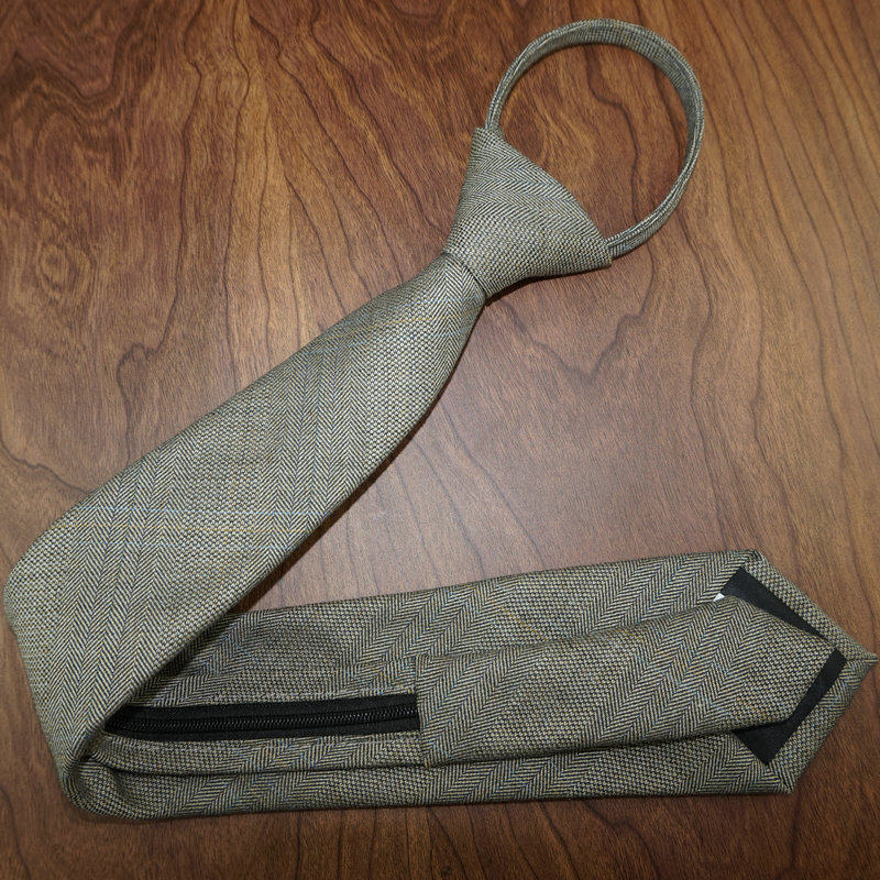 韩版羊毛千鸟格金色个性休闲百搭毛呢灰色领带 原价58元 现价元包邮