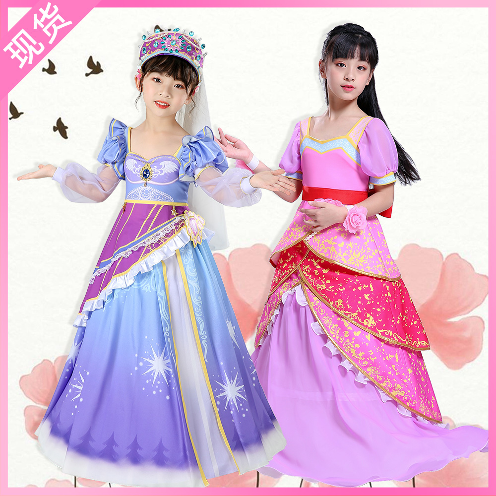 叶精灵萝莉舞台梦第六部灵犀阁灵公主cos女装公主裙儿童表演服装