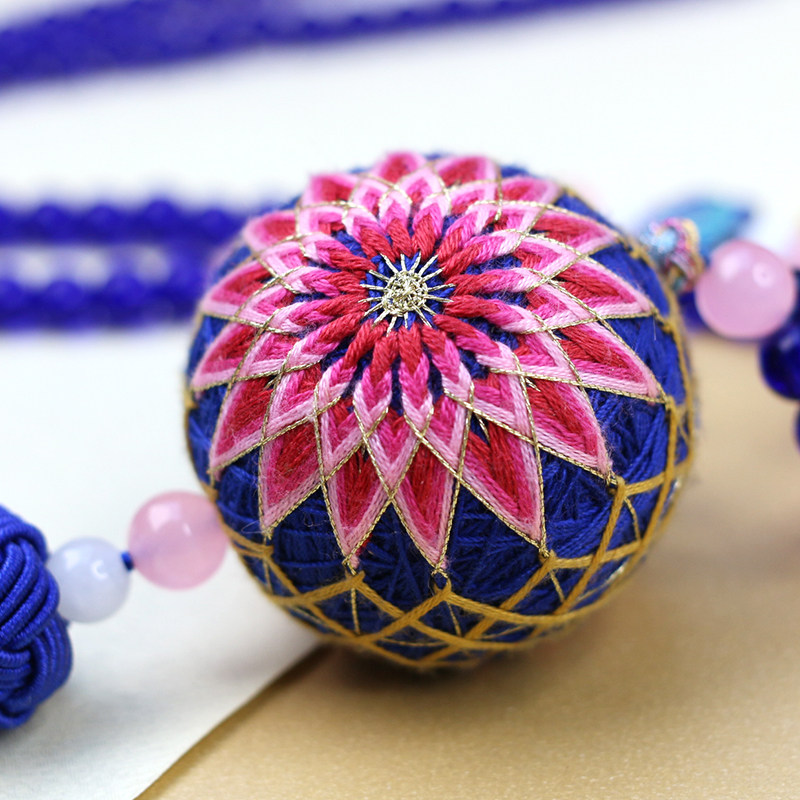 原创设计十里桃花手鞠球车饰包挂 好评好店