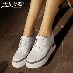 2016秋季韩版新款内增高松糕鞋系带厚底休闲女鞋单鞋Y5620