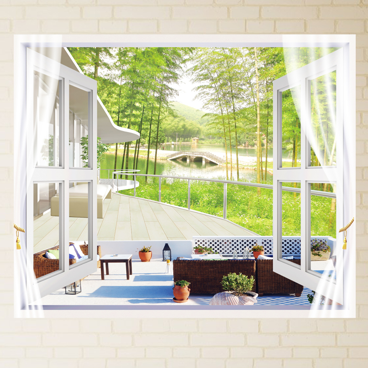Customizable False window Stickers 3D three-dimensional a living room Background wall decorate romantic Seaside landscape Wall stickers Restaurant Wall stickersin the Home accessories , Stickers , Wall Stickers category - from Buy2taobao.com to provide professional Taobao agent buy service