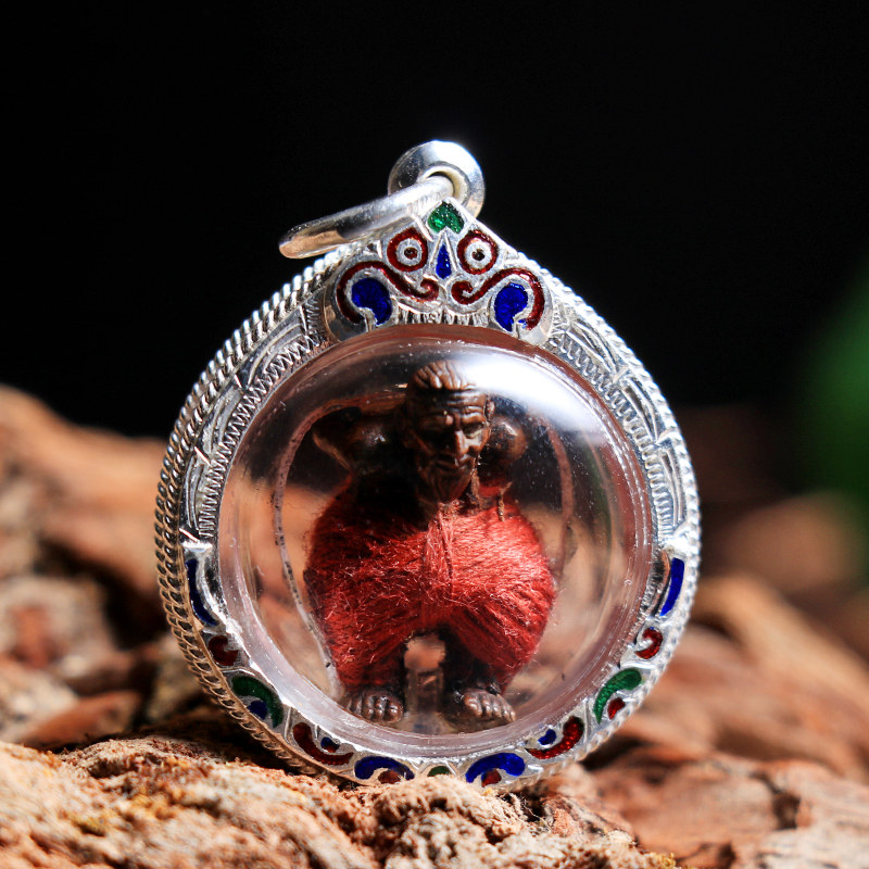 泰国佛牌龙婆盖kloy红裤子2548年一期纯银壳项链吊坠男女