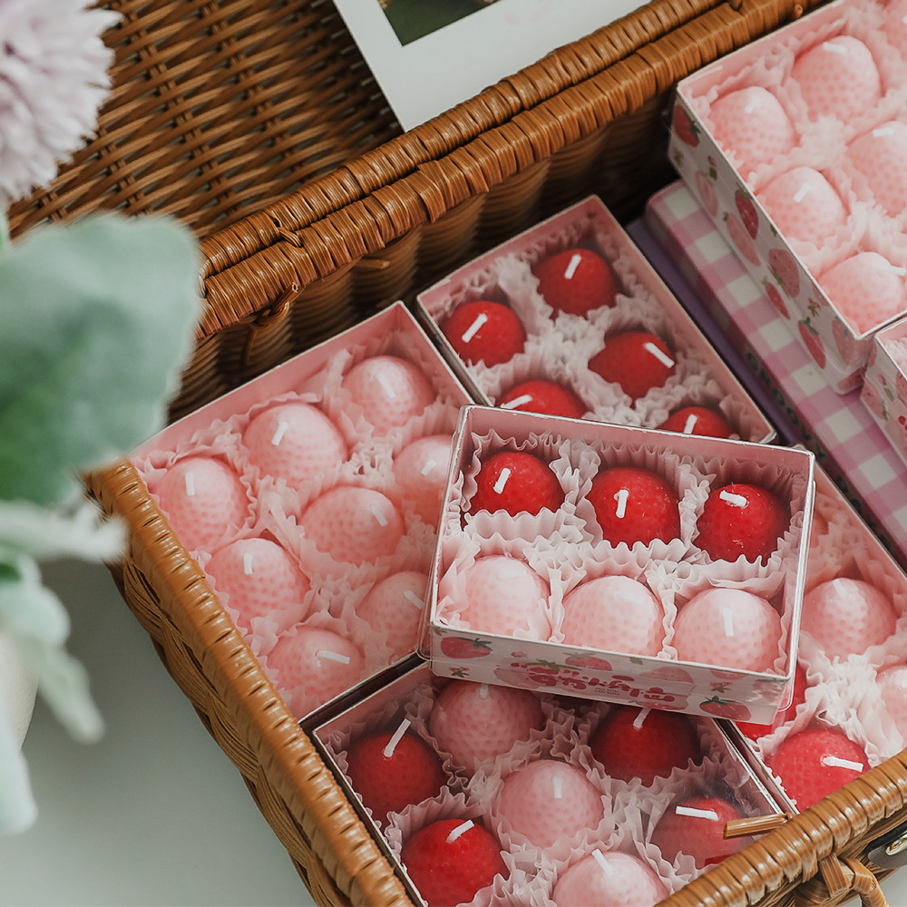 香薰蜡烛草莓创意造型香氛candle伴手礼生日礼品仿真水果礼物摆件