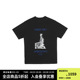 JUUN J 韩国设计师品牌 夏季黑色休闲刺绣LOGO印花圆领短袖T恤男