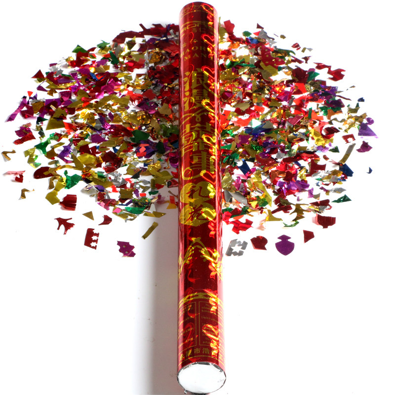 亮片礼炮彩粉礼花筒彩色手持喷筒60cm长嘉宾节日节庆活动婚礼用品