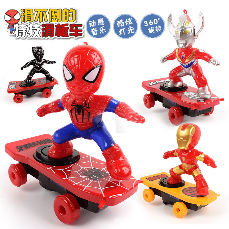 Spider-Man Stunt Scooter Electric universal rotate Roll music lighting children Cartoon Toysin the Toy/Childs/Puzzle/Building block/Model , Electric/Remote control/Inertia/Clockwork toys , Electric/Remote control car category - from Buy2taobao.com to provide professional Taobao agent buy service