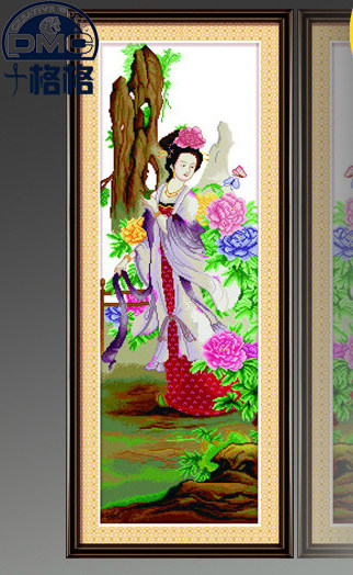 十格格精准印花dmc十字绣 中国风人物客厅画 四大美女之贵妃醉酒