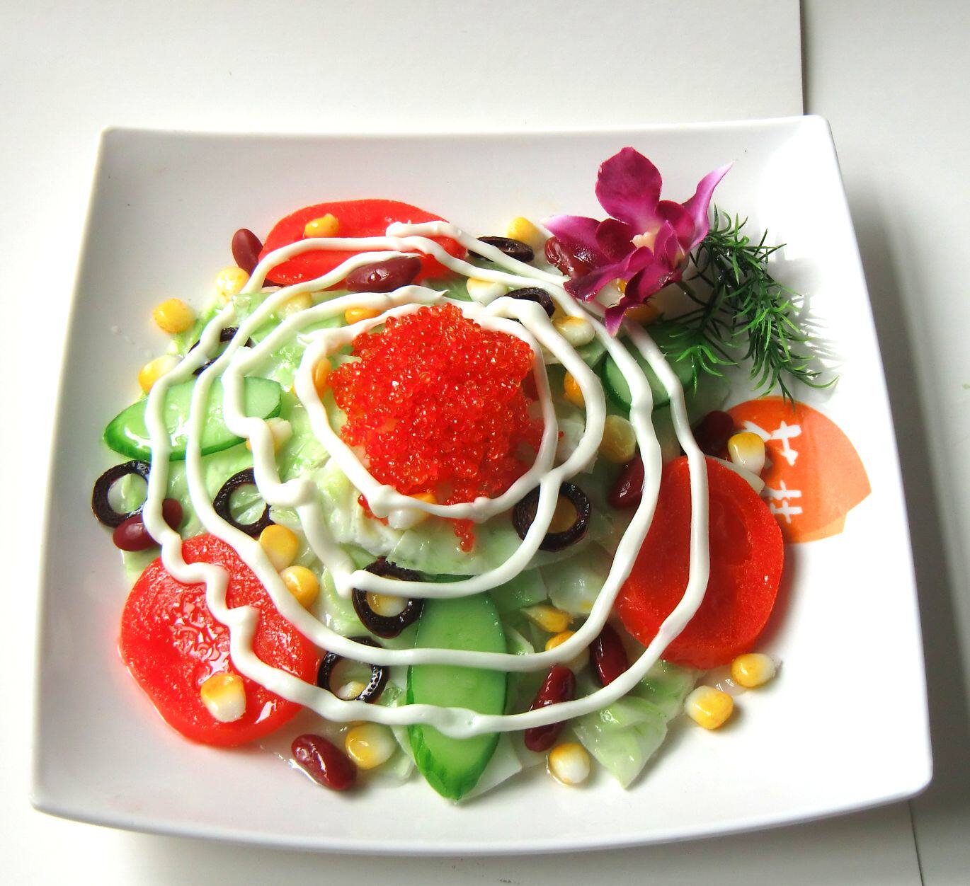 仿真鱼籽鱼子蔬菜沙拉西餐食物餐饮样板房摆件仿真水果