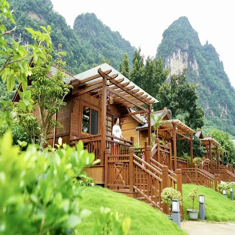 清远英西峰林清溪林畔温矿泉木屋别墅含早餐九重天门票 近老虎谷