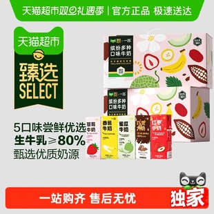 【臻选】一鸣草莓红枣香蕉巧克力蜜瓜风味早餐纯香牛奶200ml*20盒